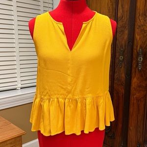 Madewell Peplum Ruffle Tank Top - size S
